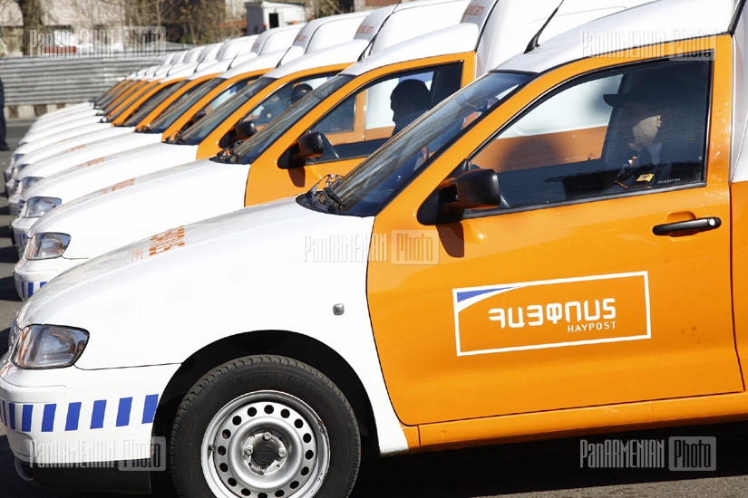 Presentation of new vehicles provided to Yerevan Municipality by China and HayPost's new vehicles