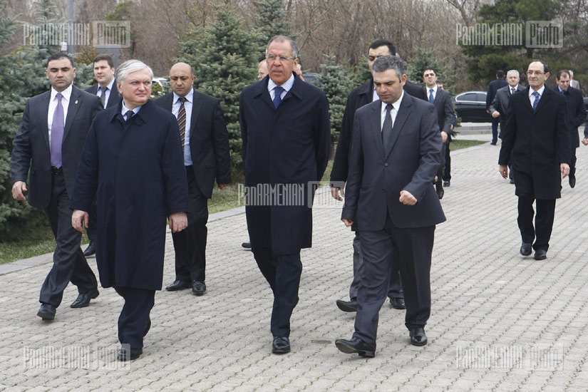 Foreign Minister of Russia Sergey Lavrov visits Armenian Genocide Memorial