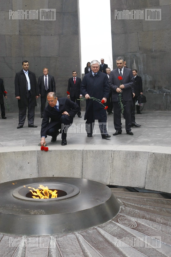Foreign Minister of Russia Sergey Lavrov visits Armenian Genocide Memorial