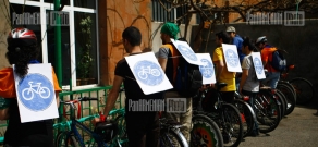 Opening of first bicycle parking lot takes place in Yerevan