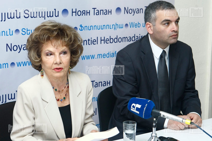 Press conference of Armenian Genocide Museum-Institute Chairman Hayk Demoyan and author of Armenian Genocide in Literature book Rubina Pirumian