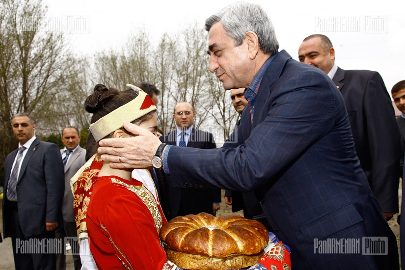 Republican's Party President Serzh Sargsyan's meeting with voters of Haytagh community in Armavir Region