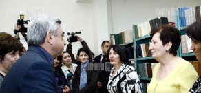 RA President Serzh Sargsyan visits Armavir's N5 school and region's library