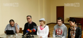 Press conference of Russian actors Yelena Vorobey and Ivar Kalnish