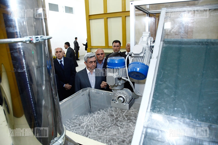 RA President Serzh Sargsyan visits Ararat sparkling water factory