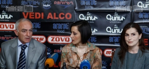 Press conference of Isabella Abgaryan (Heritage-Free Democrates) and Lyova Khachatryan (Prosperous Armenia))