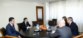 RA Minister of Economy Tigran Davtyan receives heads of ISO and Rosstrandard 