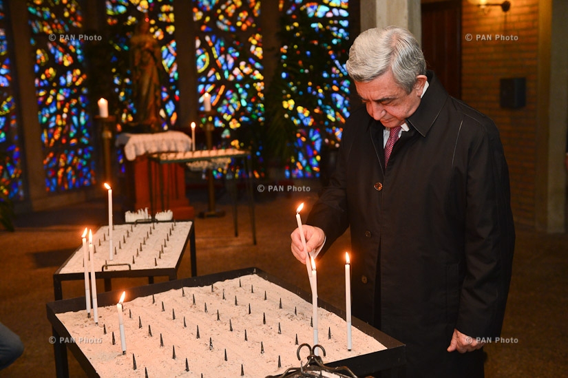 Президент Серж Саргсян посетил в Маастрихте армянскую церковь Святой Карапет