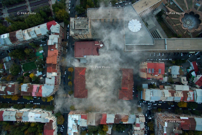 Взрыв здания первой типографии в Ереване 