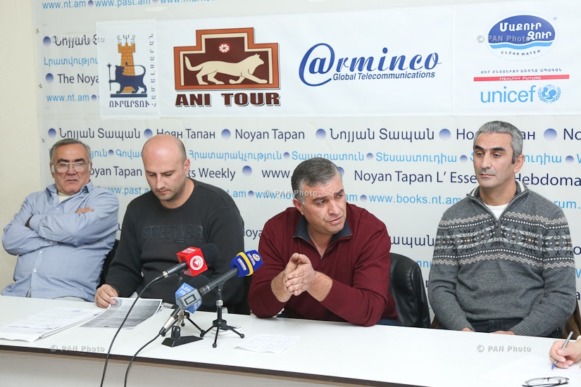Press conference of 'Hands off our pockets' initiative's members