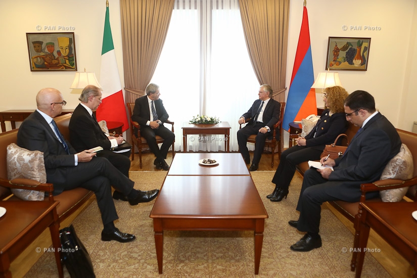 Министр иностранных дел Армении Эдвард Налбандян принял министра иностранных дел и международного сотрудничества Италии Паоло Джентилони