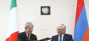 Министр иностранных дел Армении Эдвард Налбандян принял министра иностранных дел и международного сотрудничества Италии Паоло Джентилони