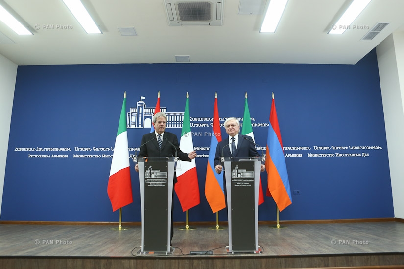 Joint press conference by Minister of Foreign Affairs of Armenia Edward Nalbandian and Minister of Foreign Affairs and International Cooperation of Italy  Paolo Gentiloni 