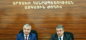 Armenian Prime Minister Karen Karapetyan meets NKR NA Speaker Ashot Ghulyan