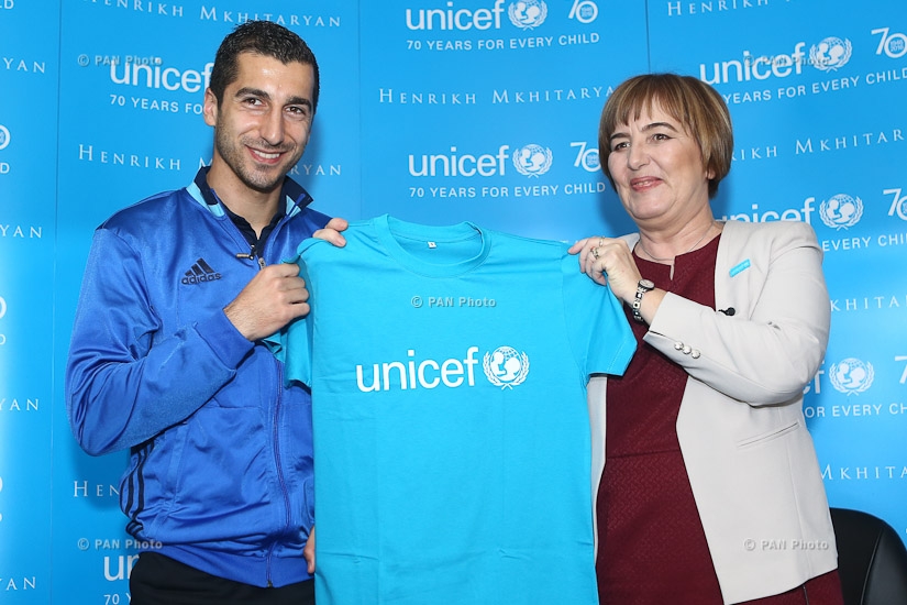 Полузащитник сборной Армении и «Манчестер Юнайтед» Генрих Мхитарян стал послом доброй воли ЮНИСЕФ в Армении