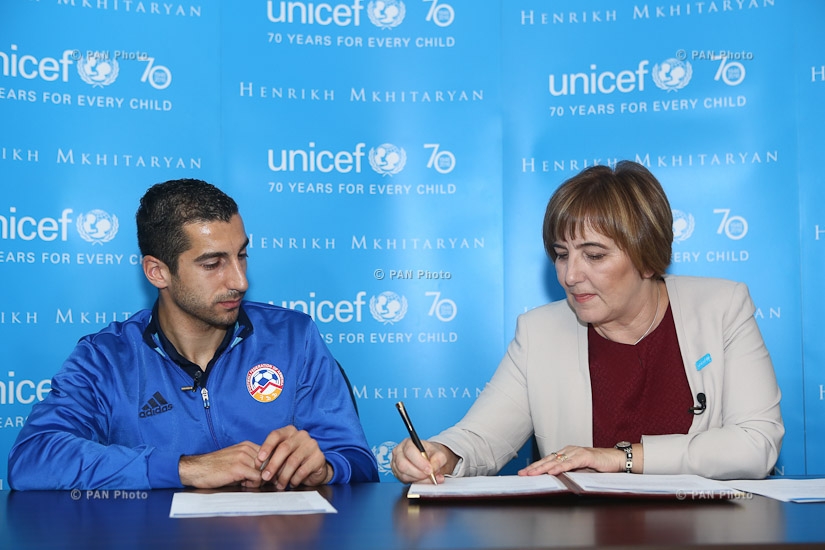 Полузащитник сборной Армении и «Манчестер Юнайтед» Генрих Мхитарян стал послом доброй воли ЮНИСЕФ в Армении