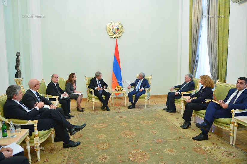 Президент Армении Серж Саргсян принял министра иностранных дел и международного сотрудничества Италии Паоло Джентилони