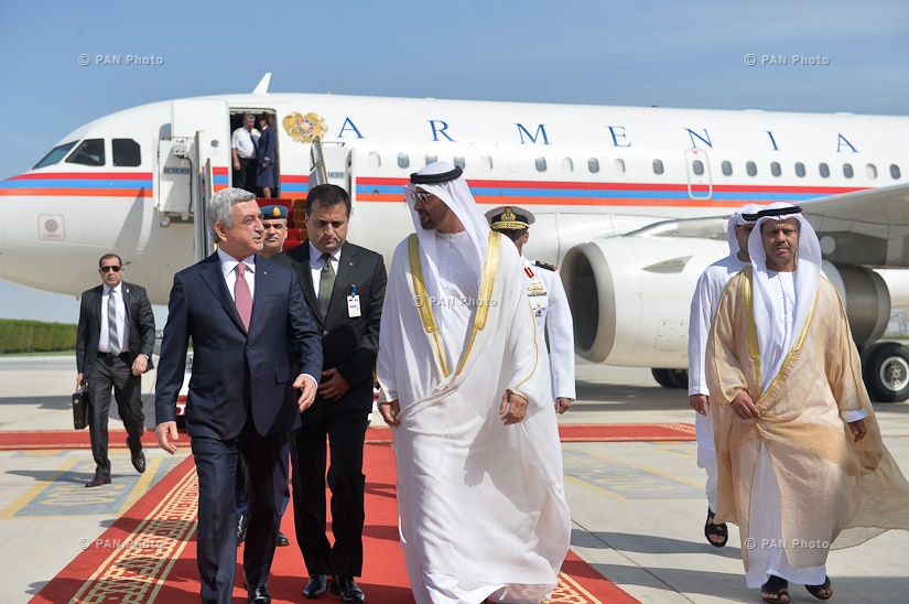 В Объединённые Арабские Эмираты президент Армении Серж Саргсян встретился с наследным принцем эмирата Абу Даби шейхом Мухаммадом бин Зайдом аль Нахайяном  