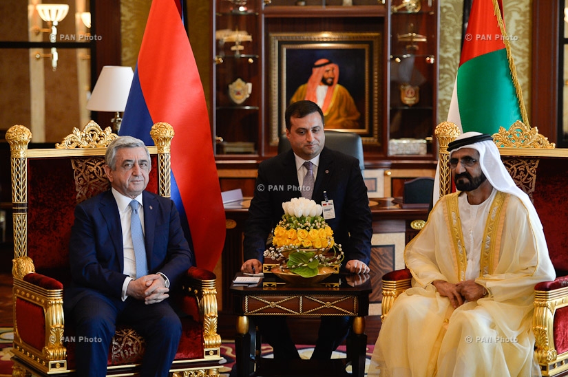 President Serzh Sargsyan met with the Vice President of the UAE, Prime Minister, Emir of Dubai Sheikh Mohammed bin Rashid Al Maktoum in the United Arab Emirates
