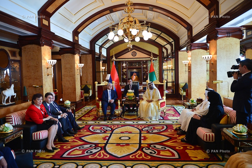Արաբական Միացյալ Էմիրություններում Նախագահ Սերժ Սարգսյանը հանդիպել է ԱՄԷ փոխնախագահ, վարչապետ, Դուբայի կառավարիչ շեյխ Մուհամմադ բին Ռաշիդ ալ Մաքթումի հետ