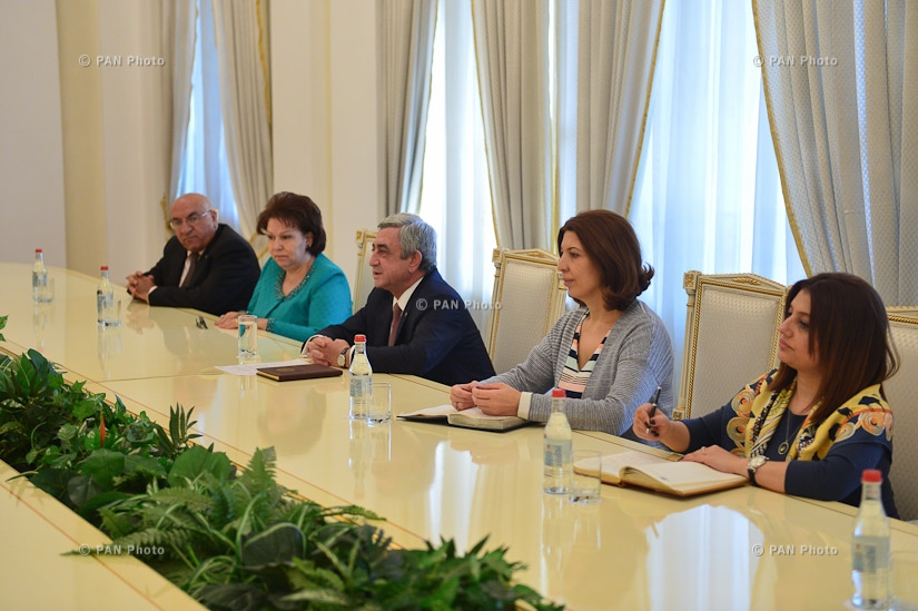 Президент Армении Серж Саргсян принял делегацию, возглавляемую сопредседателем армяно-российской межпарламентской комиссии Николаем Рыжковым
