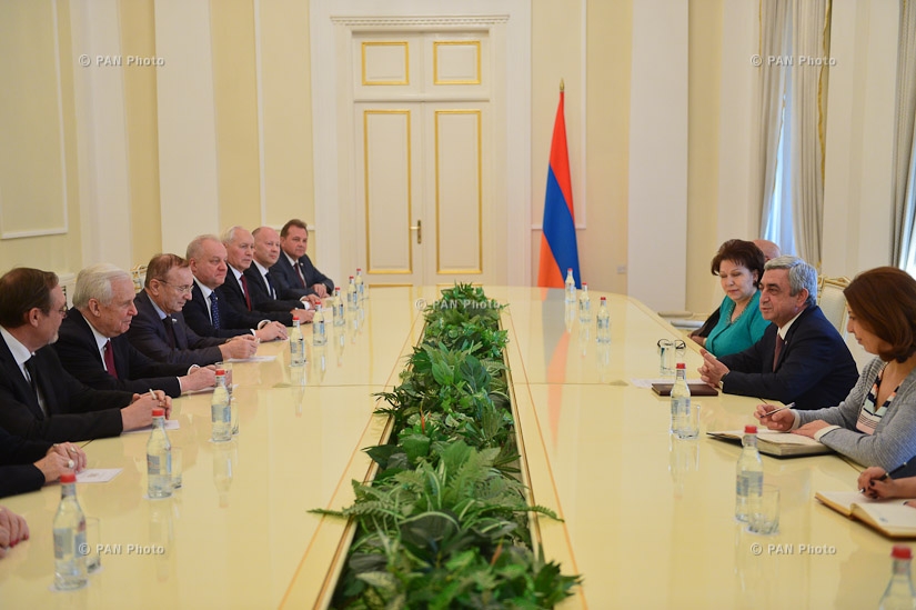 Armenian President Serzh Sargsyan receives delegation headed by the Co-Chair of the Armenian-Russian interparliamentary commission Nikolay Ryzhkov