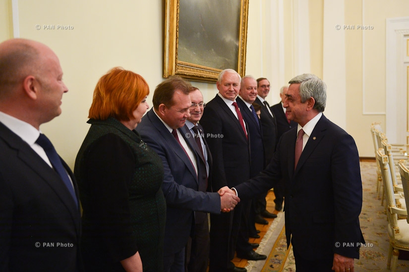 Armenian President Serzh Sargsyan receives delegation headed by the Co-Chair of the Armenian-Russian interparliamentary commission Nikolay Ryzhkov