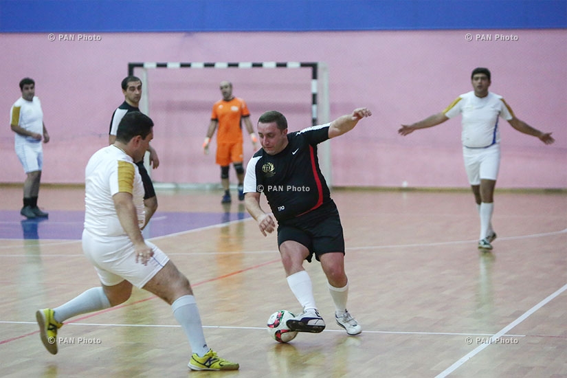 Friendly football match between officials and representatives of student organizations 