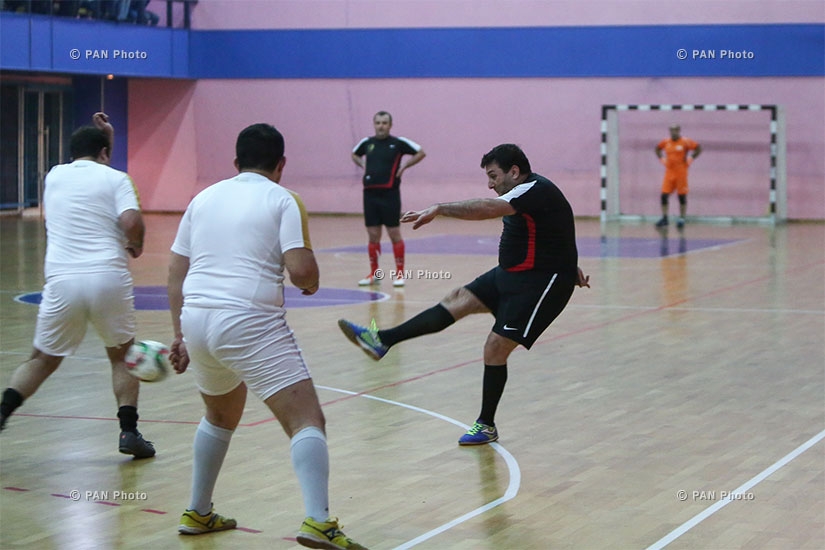 Friendly football match between officials and representatives of student organizations 
