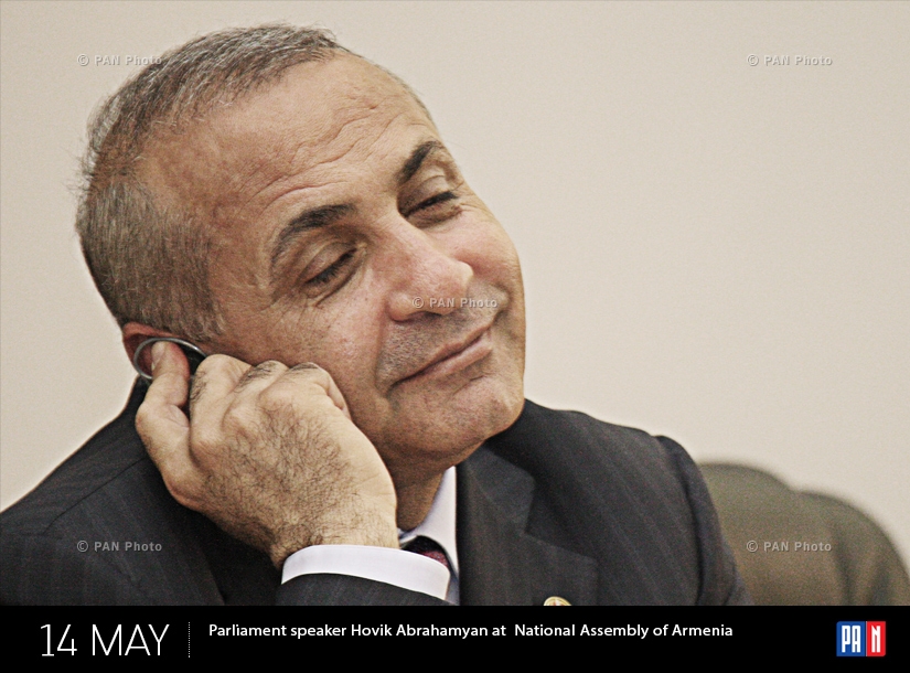 Parliament speaker Hovik Abrahamyan at  National Assembly of Armenia