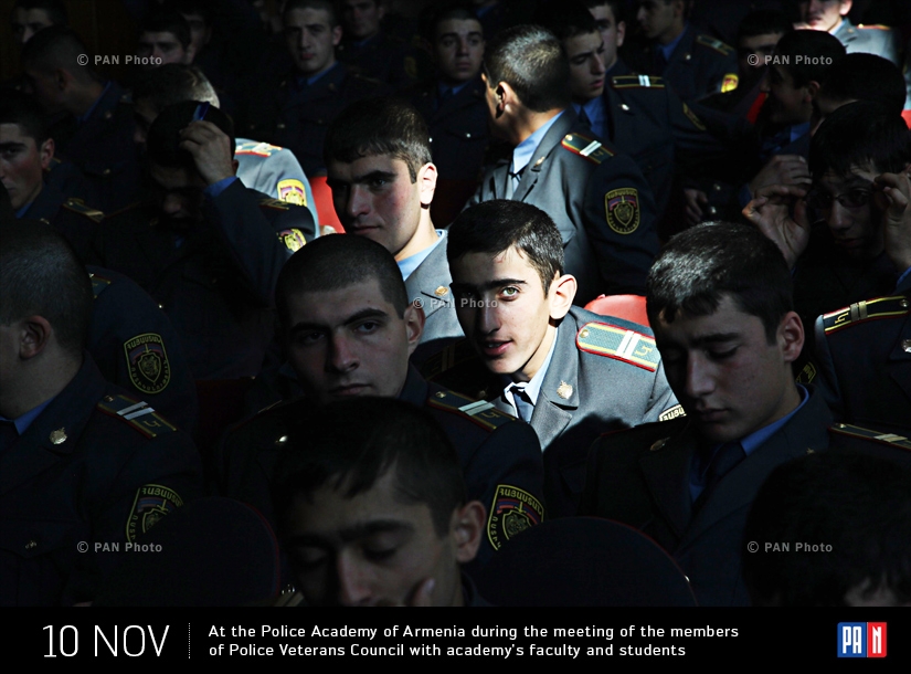   At the Police Academy of Armenia during the meeting of the members of Police Veterans Council with academy's faculty and students