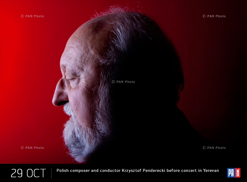 Polish composer and conductor Krzysztof Penderecki before concert in Yerevan 