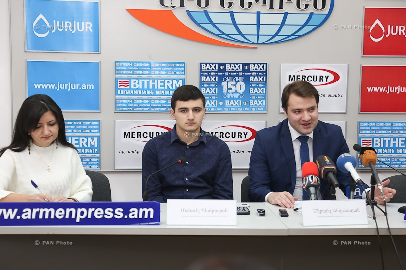 Press conference of General Secretary of the RA Chess Federation Mikhail Andreasyan, European and World Chess Champions Manuel Petrosyan and Hayk Martirosyan