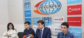 Press conference of General Secretary of the RA Chess Federation Mikhail Andreasyan, European and World Chess Champions Manuel Petrosyan and Hayk Martirosyan