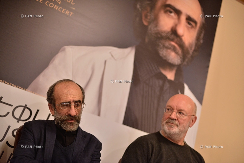 Press conference by composer Stepan Rostomyan, British conductor David Davies, SPOA  Principal Conductor Eduard Topchian and 'Yerevan Perspectives' festival's manager Sona Hovhannisyan