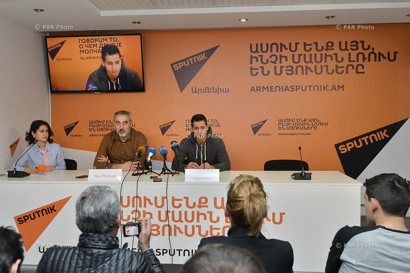 Пресс-конференция президента баскетбольного клуба «Урарту» Ара Погосяна и главного тренера клуба Тиграна Гекчяна