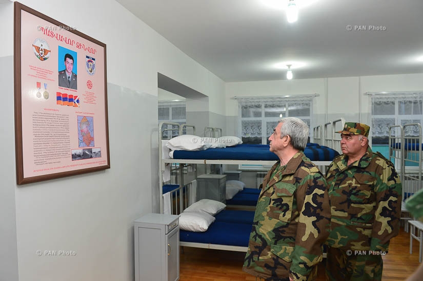 Armenian President Serzh Sargsyan visited a number of military units of the Defense Army in Artsakh