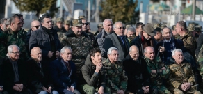Президенты РА и НКР Серж Саргсян и Бако Саакян посетили оборонительные позиции находящиеся в окрестностях Матагиса и Талиша