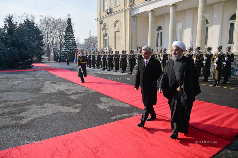 Official welcoming ceremony for President of Iran Hassan Rouhani at RA Presidential Palace