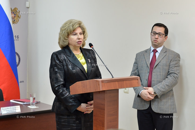 Встреча защитника прав человека Армении Армана Татояна и Уполномоченного по правам человека в России Татьяны Москальковой