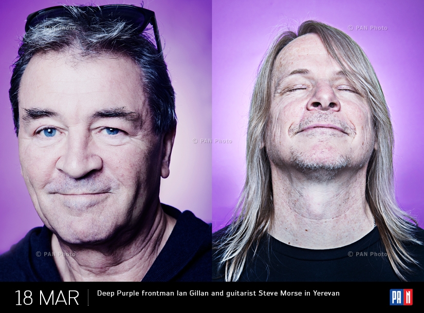 Deep Purple-ի վոկալիստ Յան Գիլանը և կիթառահար Սթիվ Մորսը Երևանում