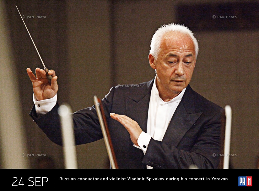 Russian conductor and violinist Vladimir Spivakov during his concert in Yerevan