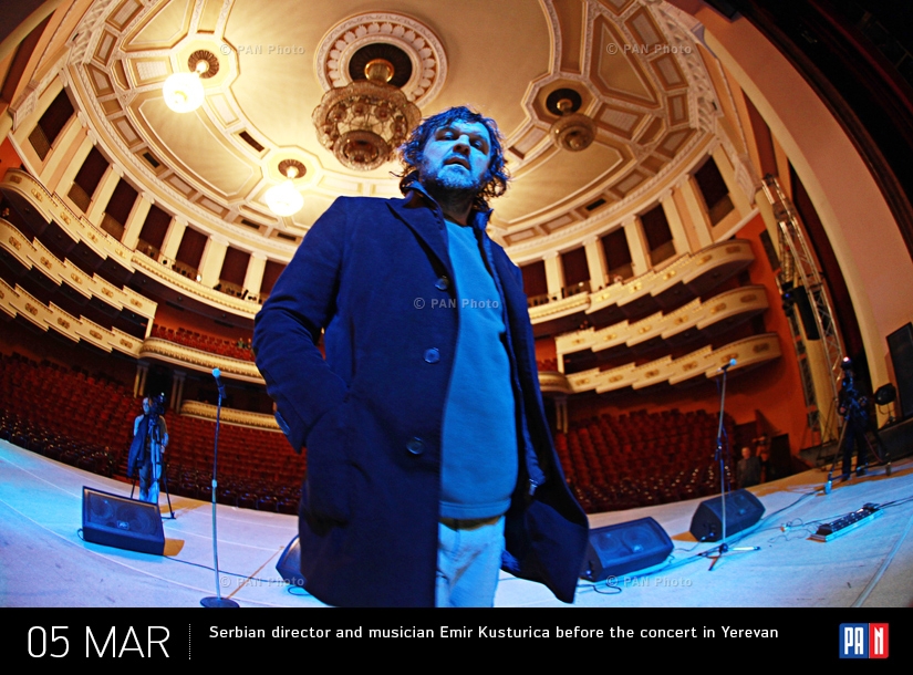  Serbian director and musician Emir Kusturica before the concert in Yerevan
