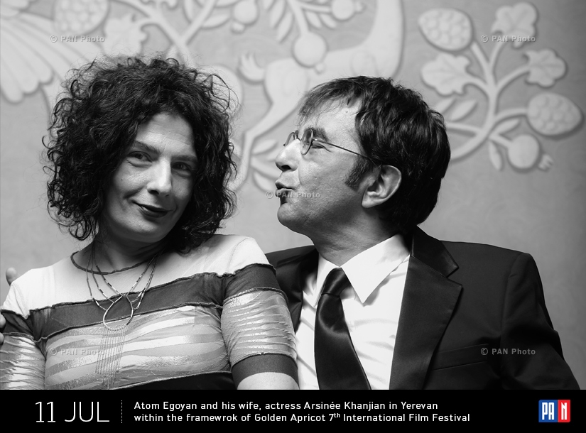 Armenian-Canadian film maker Atom Egoyan and his wife, actress Arsinée Khanjian in Yerevan within the framewrok of Golden Apricot 7th International Film Festival
