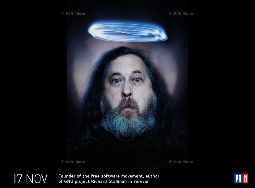 Founder of the free software movement, author of GNU project Richard Stallman in Yerevan