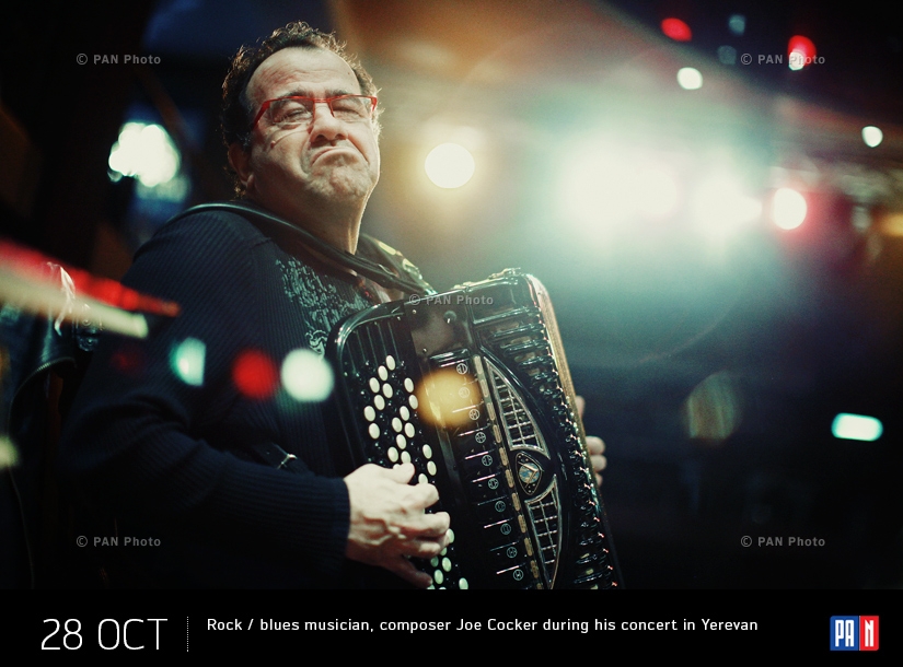 French accordionist Richard Galliano during his concert in Yerevan