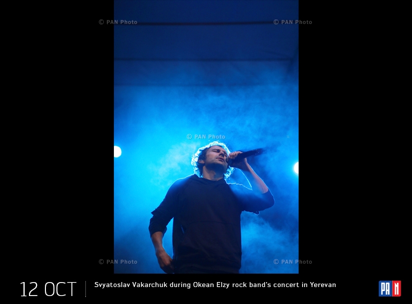 Svyatoslav Vakarchuk during Okean Elzy rock band’s concert in Yerevan