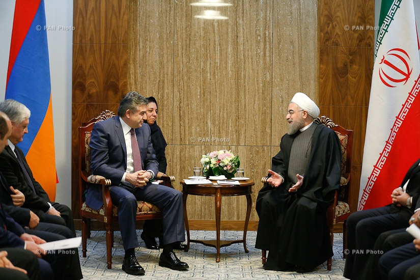 Встреча премьер-министра Карена Карапетяна с президентом Ирана Хасаном Рохани