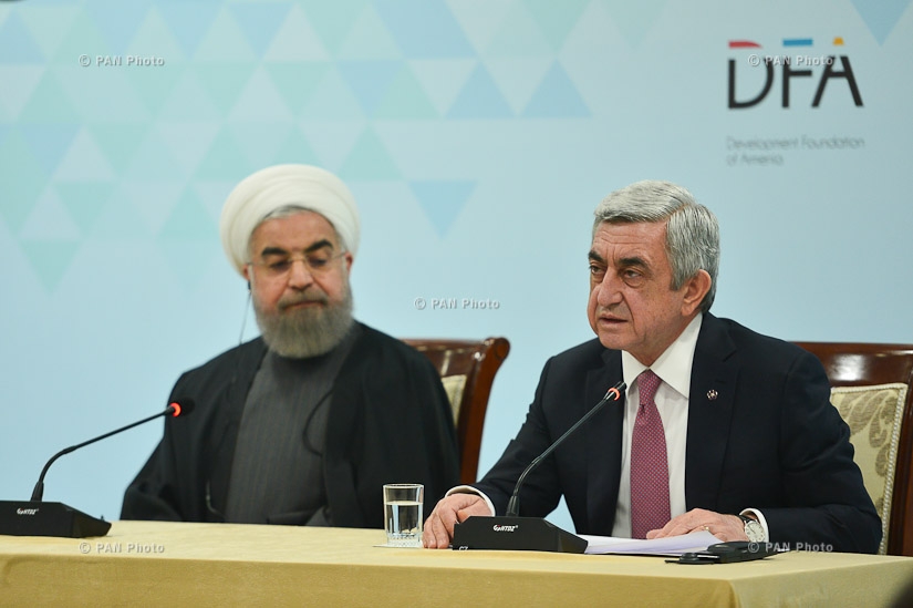 Presidents of Armenia and Iran Serzh Sargsyan and Hassan Rouhani attended the Armenia-Iran Business Forum