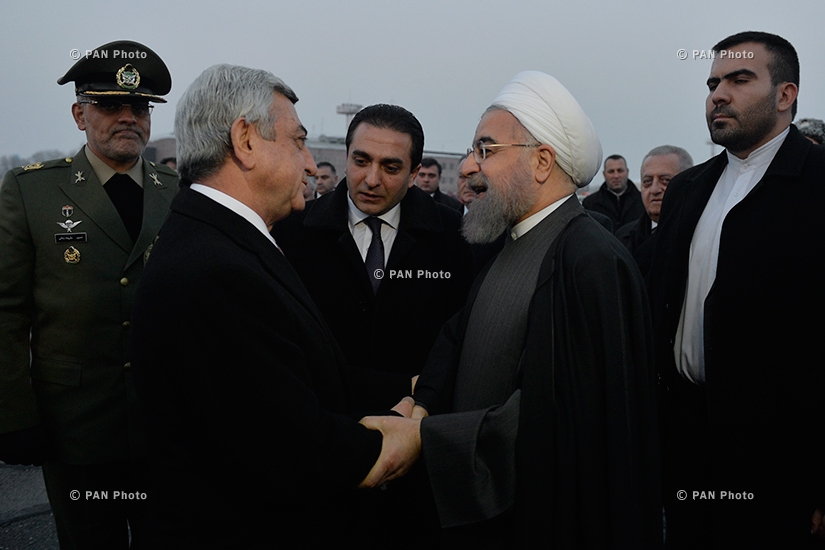 The official ceremony of bidding farewell to President of Iran Hassan Rouhani at RA Presidential Palace